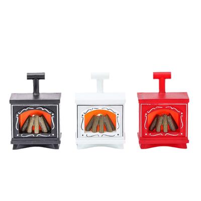 Dollhouse Miniature Fireplace Glowing Stove Model House Furniture Kitchen Living Scene Decor Toy