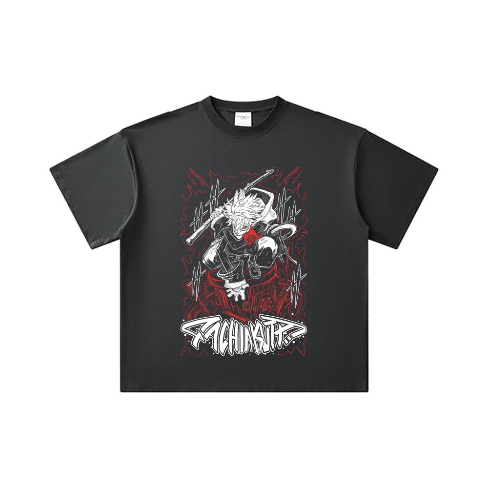 260 GSM Double Yarn 32 Count 100% Cotton Gachiakuta V1 Rudo Print Unisex Heavy Cotton T Shirt