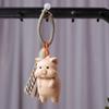 Violet Peach Wood Pig Pendant Keychain Ornament