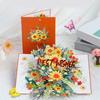 Creative 3D Rotating Sunflowers Card Elegant 3D Orange Sunflowers Paper Card with Envelope for Individualized Messages
