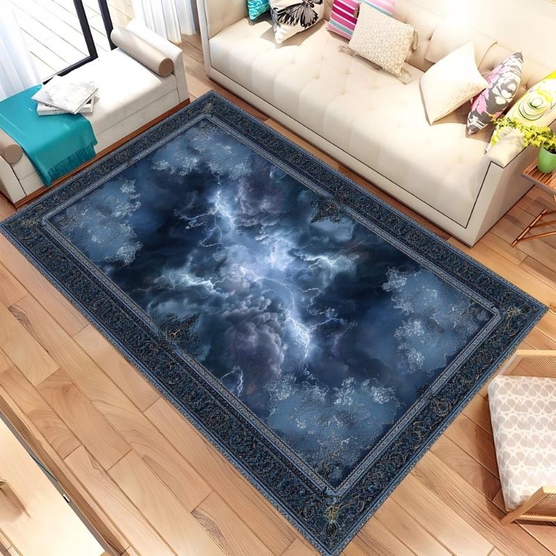 Forest Full Moon Starry Night Scenery print Carpet,Sofa Living Room,Bedside Bedroom,Entrance Hall Mat,Welcome Rug, Carpet,Gift