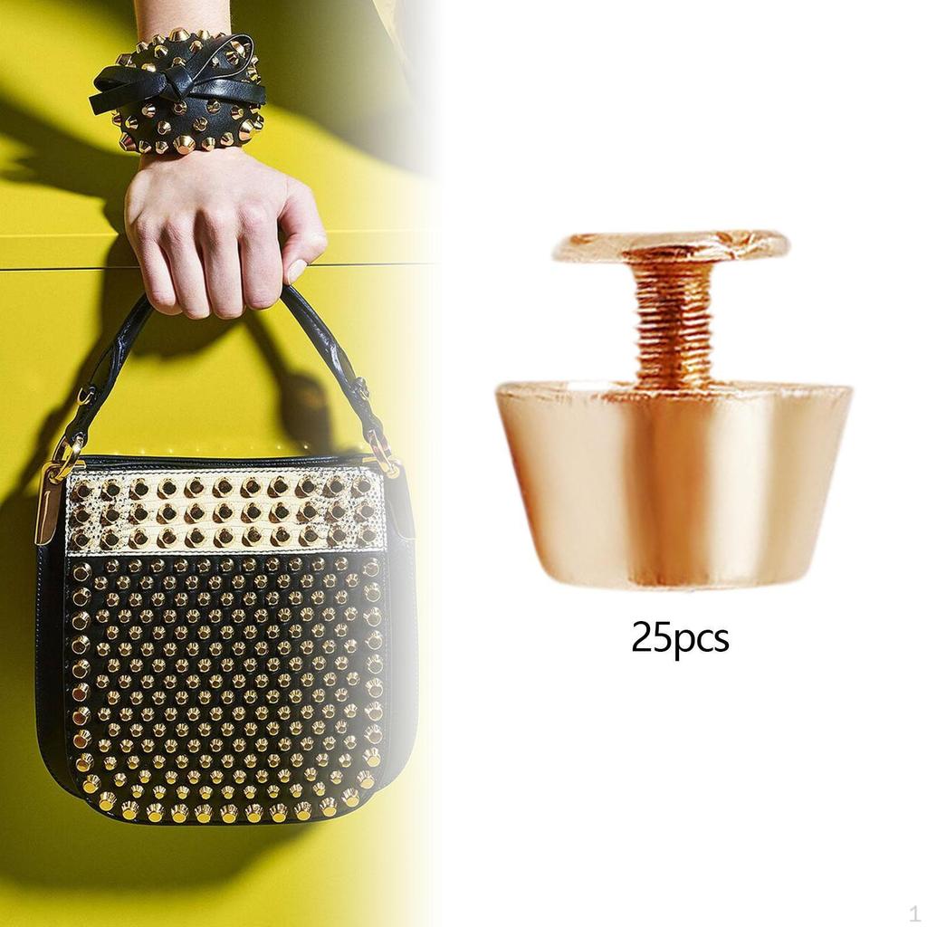 25 Pieces 12mm Screw Back Rivets Studs Alloy Nailhead Round Flat for Jackets