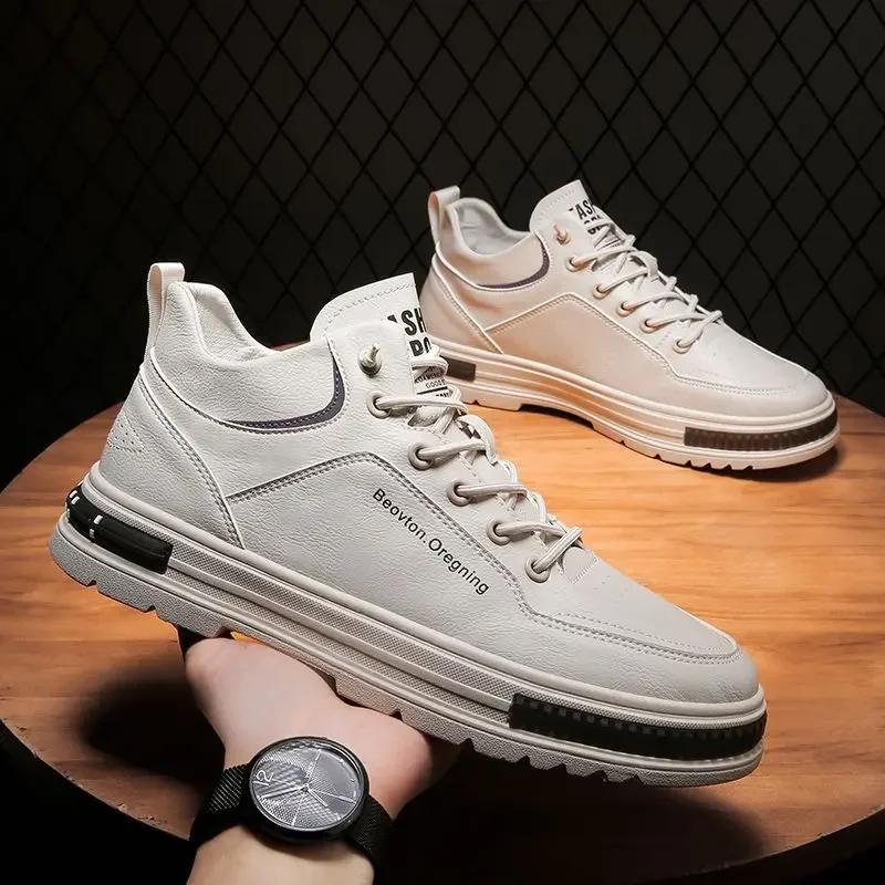 New Warm Sneakers for Men Trend High-top Casual Flat Shoes Men Lace Up Korean Version Tooling Shoes Zapatilla Hombre 2024