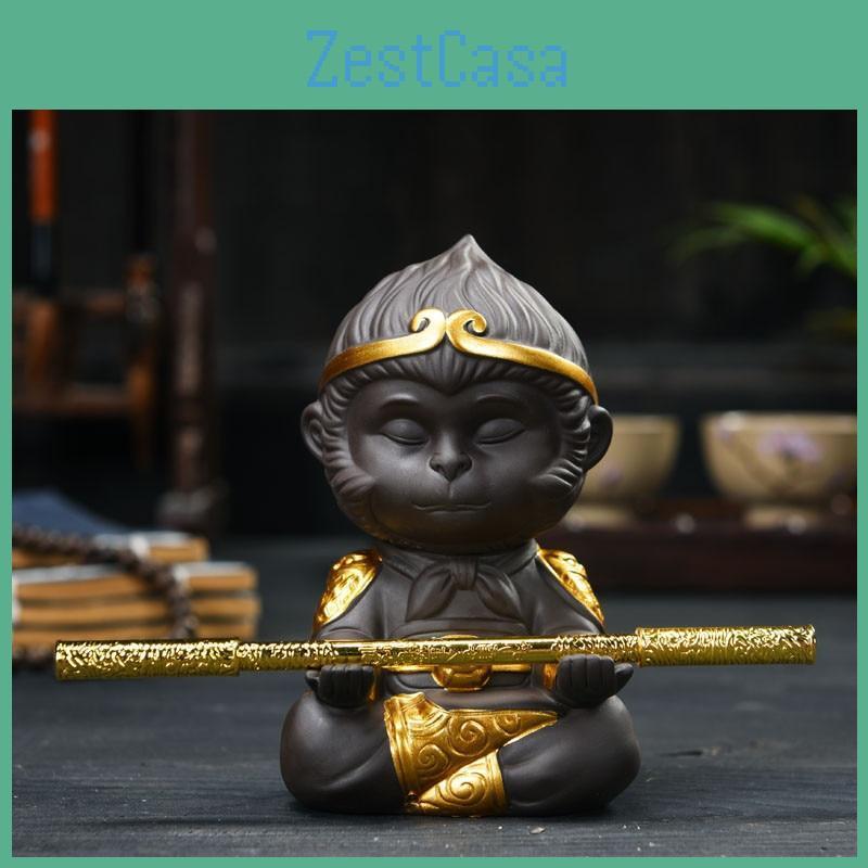 Clay Purple Fu Small Kung Tea Set Monkey King Tea Pet Animal Statue Home Decoration Ornaments