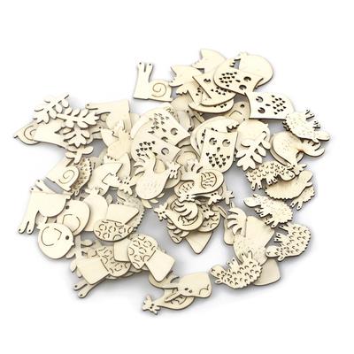 200x Animal Flower Leaf Pattern Multi-function DIY Pendant Handmade Practical Home Decoration Scrapbooking Craft Wooden Ornament