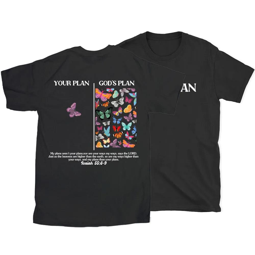 Summer 2026 New Your Plan and Gods Plan Christian High Quality Casual Breathable Unisexs and Womens Roundneck Tshirt