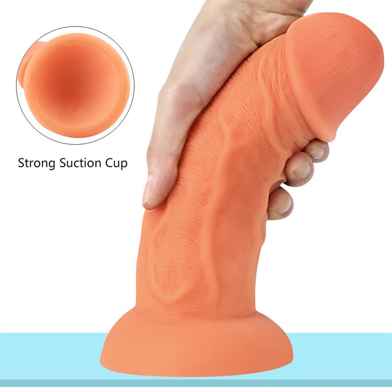 Female Silicone 6.5cm Egg-free Stubby Giant Cock Big Male Simulation Penis Penis Super Large Vagina Props