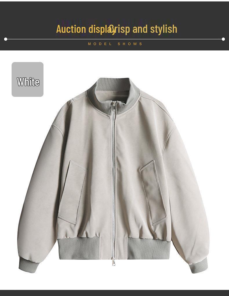 Unisex American-Style Bomber Jacket, Autumn/Winter High-End Stand-Up Collar Streetwear Baseball Jacket JK032