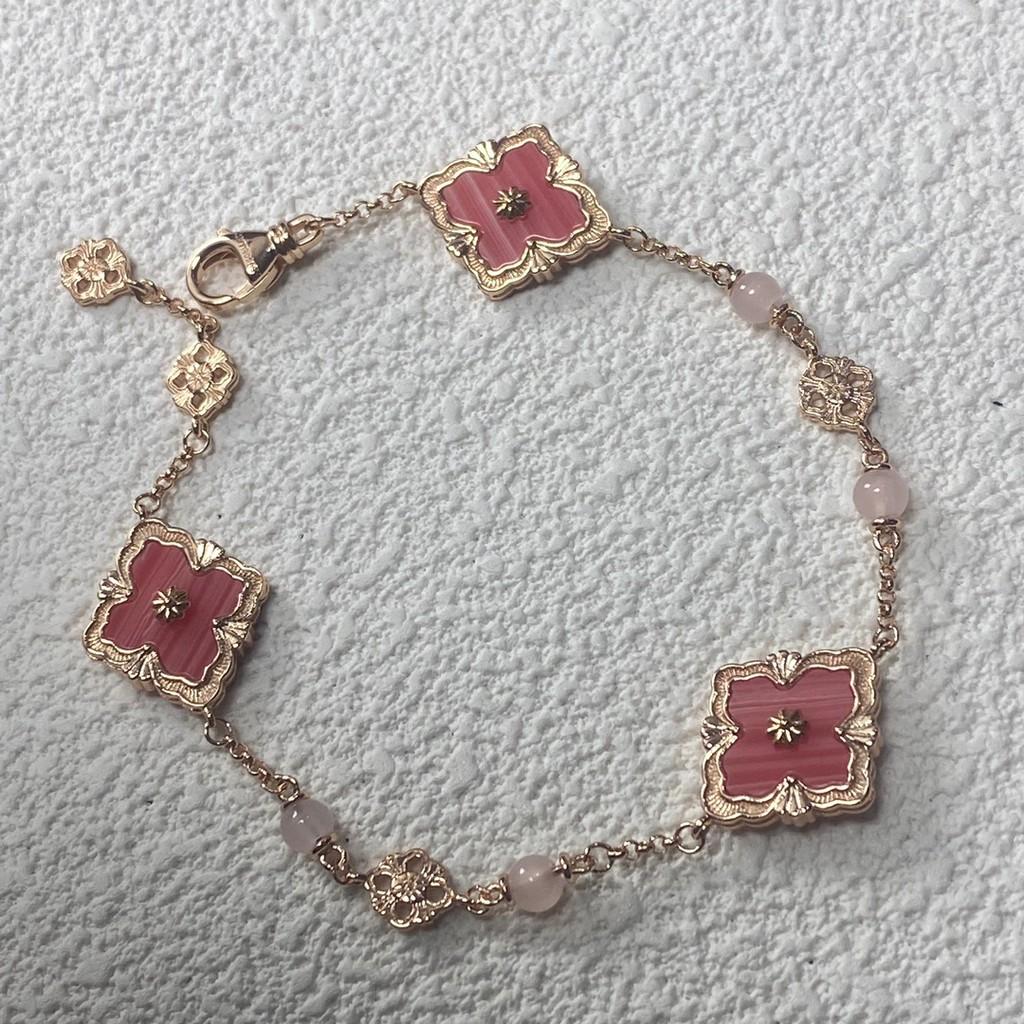 Watermelon Pattern Three Flower Bracelet Real Details Multi Flower Bracelet Real Details Clover Bracelet