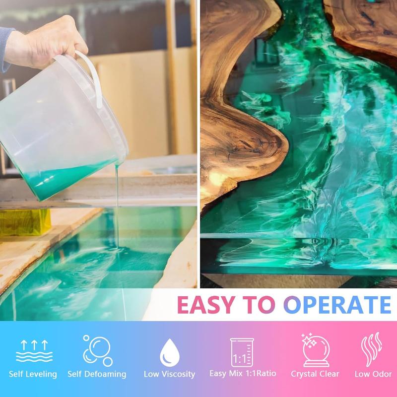 Recubrimiento Líquido de Resina Epoxi Cristalina Transparente de Fábrica para Pintura de Muebles de Alta Transparencia - Aplicación con Pincel