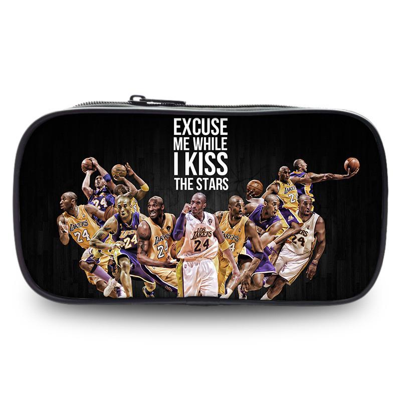 Kobe Bryant Sports Star Pen Case Large Capacity Stationery Organizer For Students