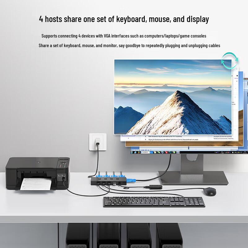 MT-viki 4-Port VGA KVM Switch with Desktop Controller