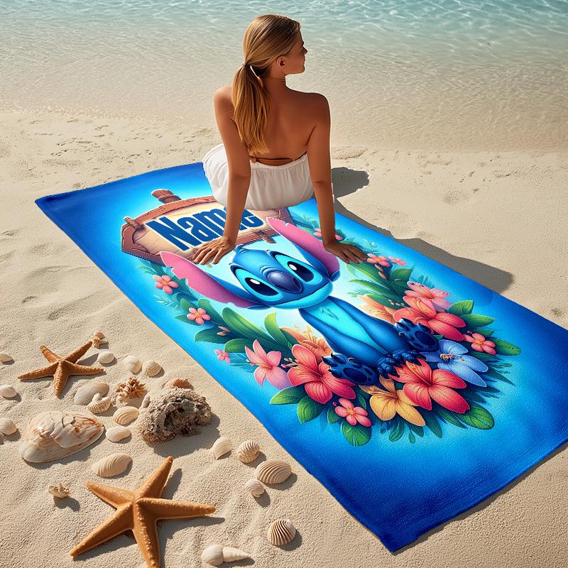 Custom Name Island Paradise Stylish Digital Printing Beach Towel Quick‑Drying Absorbent Blanket for Beach Pool Gym Travel