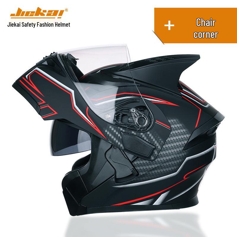 Jiekai DOT Standard Flip-up Double Visor Men's All-Season Motorcycle Helmet