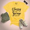 Classy With A Side Of Savage Funny Unisexs T Shirt Slogan Quotes Tee