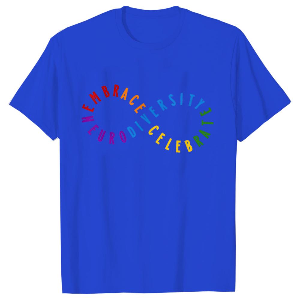 

Autism Acceptance Rainbow Infinity Symbol Print Women T-shirt Short Sleeve Graphic T Top Summer Shirt Tshirts Female Tee T-Shirt 6XL