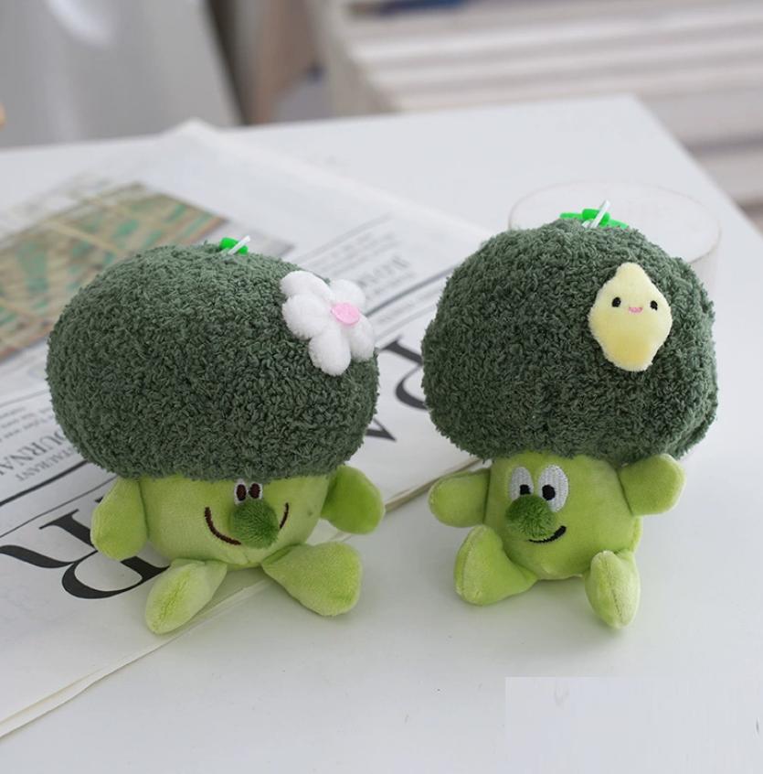 10cm Cartoon Broccoli Vegetable Plush toys Vegetable Doll Bag Keychain