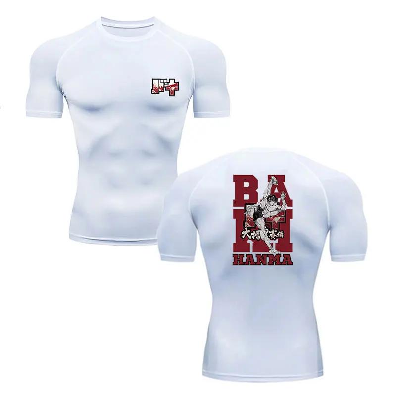 Training and Exercise T-shirt Anime Baki Hanma Men Running T-Shirt Compression Shirt Gym Fitness Short Sleeve Jogging Sportswear