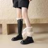 Winter Women's Warm Plush Long Boots High Quality PU Leather Cold Proof Cotton Boots Waterproof Women's Knight Boots Botas Mujer