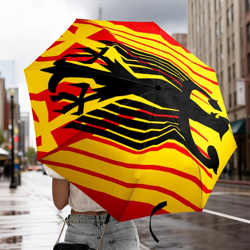 Eagle Emblem Of Germany Automatic Folding Umbrella - 8-Rib Travel Umbrella with Auto Portable Case, Ideal Gift for Birthdays