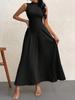 Summer New Style Pleated Patchwork Long Dress Elegant Sleeveless Slim Fit Evening Gown Party Dress