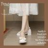 Bow Mary Jane Shoes French Thick Heel New High Heels Sandals Women's Outer Wear Temperament Gentle Bag Head Sandals Women