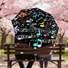 1PC music notes Umbrella-8-Rib Reinforced, Automatic Open, Lightweight & Durable, Cute Fashion Accessory for Outdoor, Beach or Casual Use, Beach Umbre