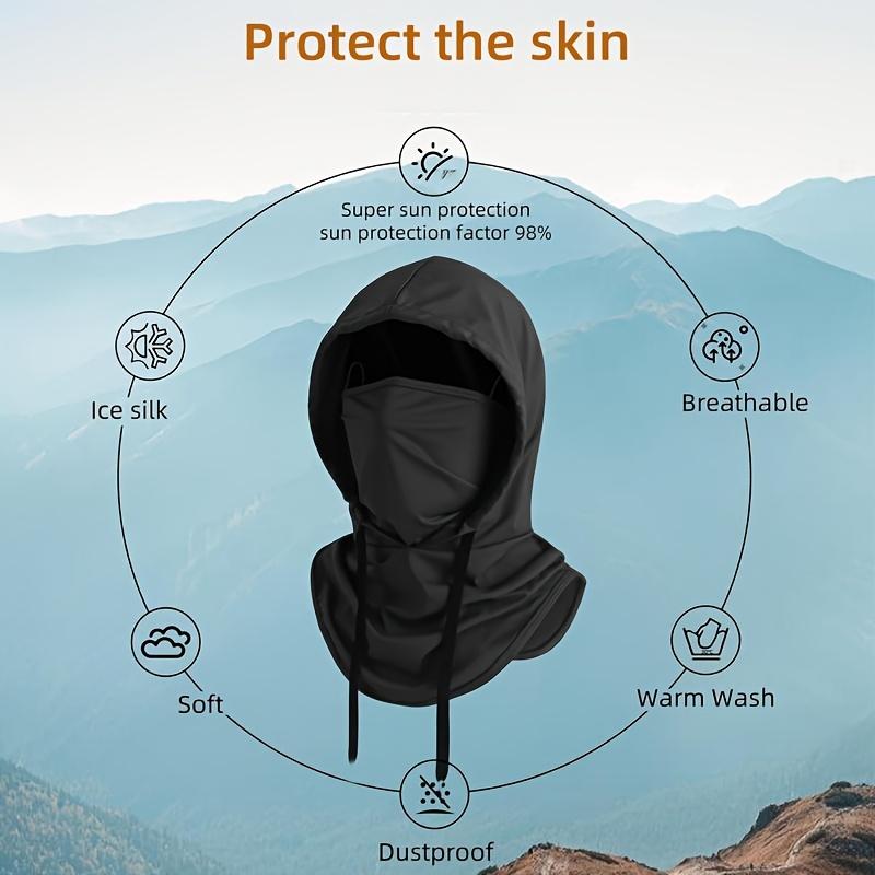 1pc Summer Balaclava Full Face Mask Sun Protection UV Blocking Fishing Cycling Outdoor Sports Hood for Men Polyester 100. Knit Fabri