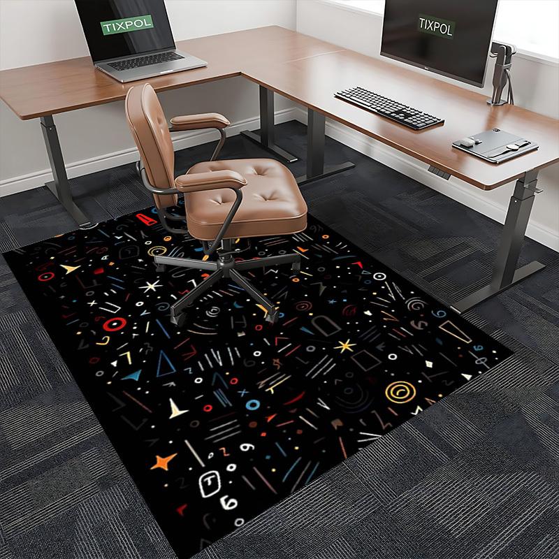 1pc Office Chair Mat with Festive Starry Sky Design - Non-Slip Carpet for Home and Office Use, Suitable for All Seasons.P042