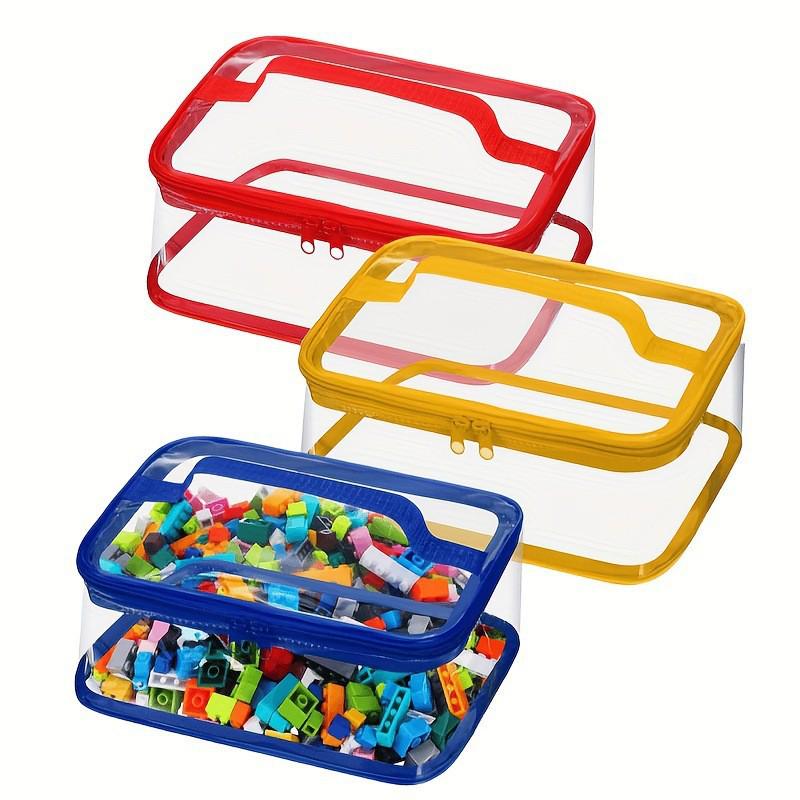 Lego-Compatible Building Blocks Storage Bucket with Wood Toy Classification
