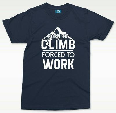 Born To Climb T-Shirt Lustig Berg Klettern Herren Kletterer Geschenk Oberteil für Ihn