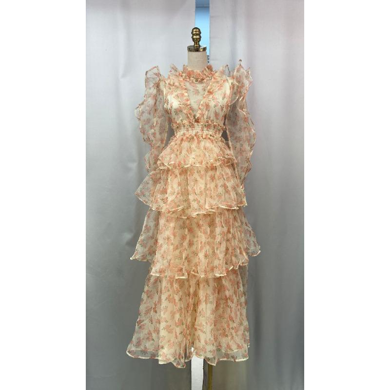 

Платье Роза Милое Сексуальное Платье-торт Банкетное Шоу Длинное платье XL абрикосовый