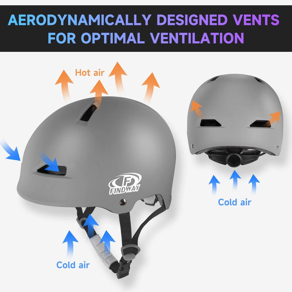 Findway Bicycle Helmet for Kids and Bicycle Sports and CE Safety with Two Sets of Protective Helmet for and for and Men Adults, Helmet, CPSC, ASTM,
