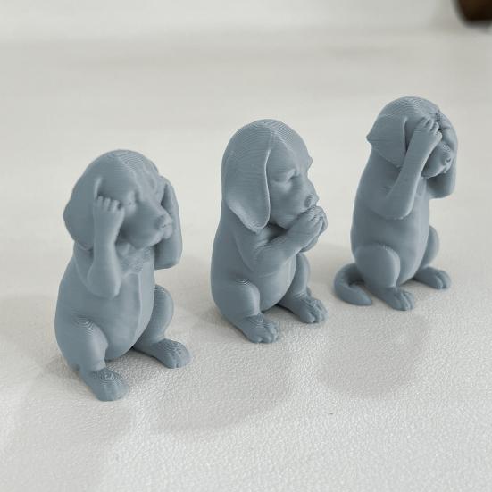 3D-gedruckte Katzenfigur Kätzchen Hören Sprechen Sehen Kein Böses Statue Miniatur Katzenornament Geschenk für Katzenliebhaber zur Schreibtisch-, Regal-, Schrankdekoration
