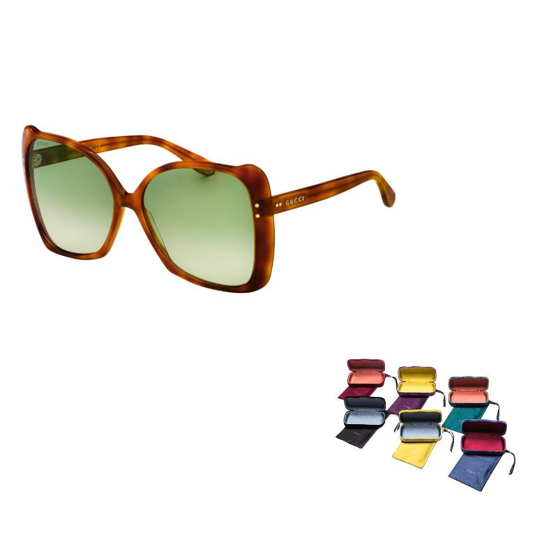 

GUCCI Sheet Butterfly Gradient Sunglasses Green/Tortoiseshell Frame Unisex 62