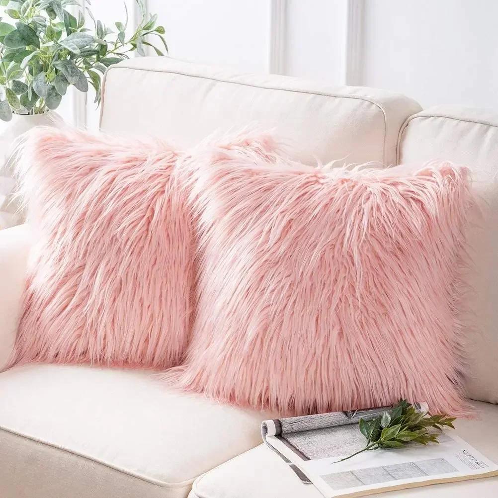 Soft Fur Plush Cushion Cover Home Decor Pillow Covers Living Room Bedroom Sofa Decorative pillowcase 45x45cm shaggy fluffy cover