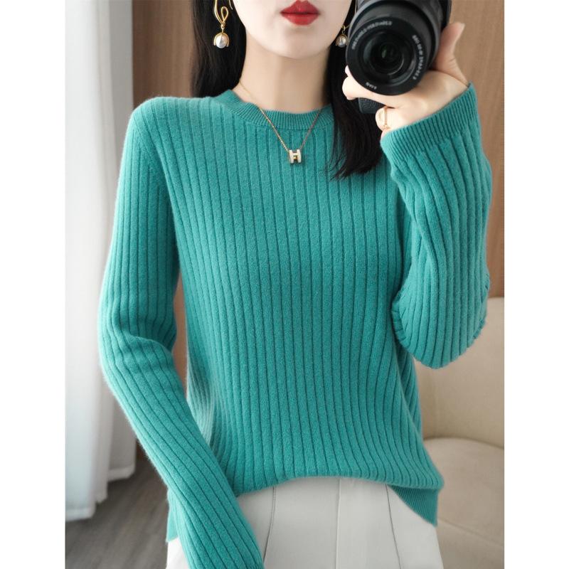 GMXIA Rundhals Pullover mit Kordelzug am Saum Damenmode Allround-Pullover Locker Einfarbig Damen