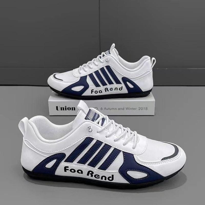 Fashion Men's Shoes Light PU Leather Casual Shoes Outdoor Non-slip Sneakers for Men Lace Up Flats Comfort Training Shoes Tenis Masculino