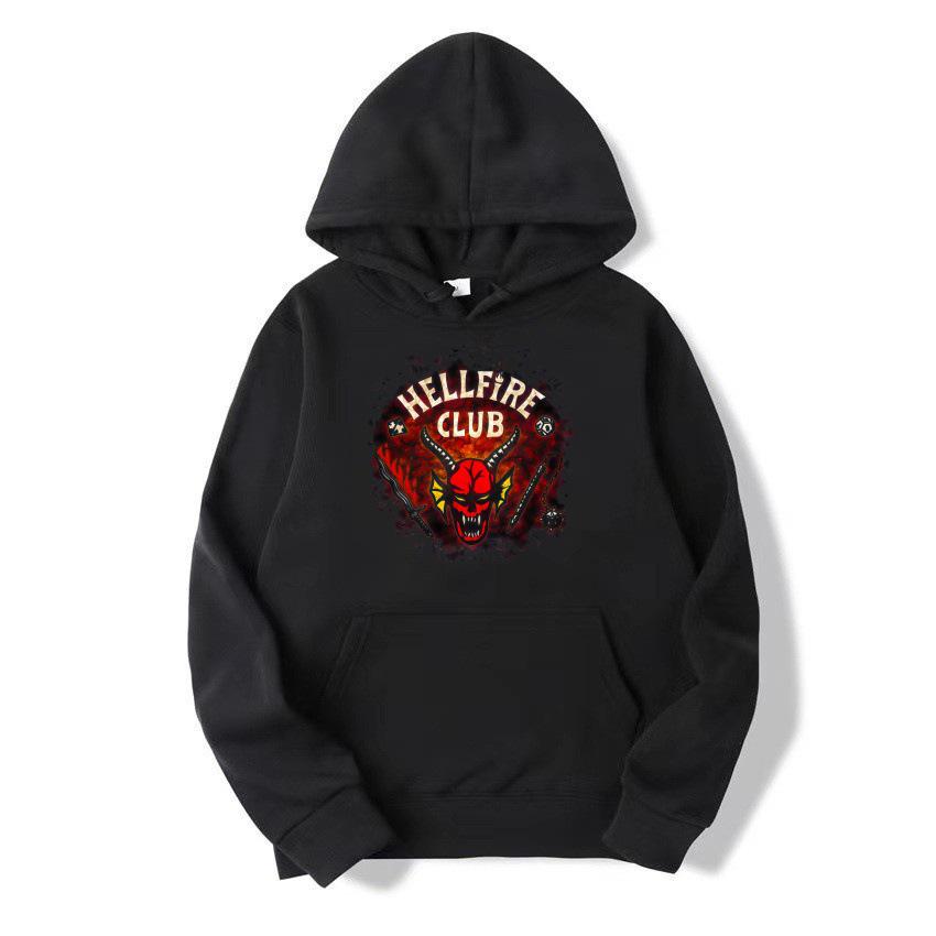 2025 Kids' Stranger Things Hellfire Club Fleece Hoodie for Autumn/Winter
