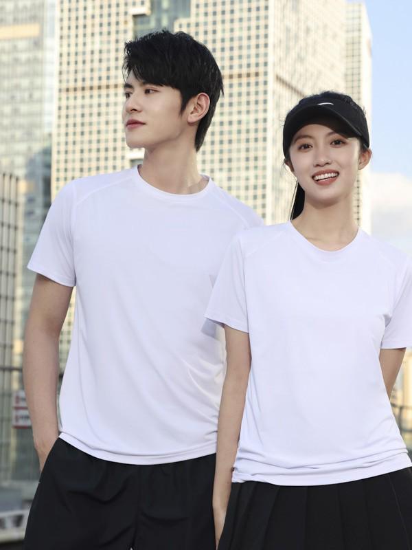 Disante Sports Quick-Dry Ice Silk Round Neck Custom T-Shirt - Short Sleeve for Group Activities and Running