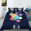 Ensemble de housse de couette, décor de chambre à coucher, taie d'oreiller, dessin animé lever du soleil, ensembles de literie, vêtements de literie