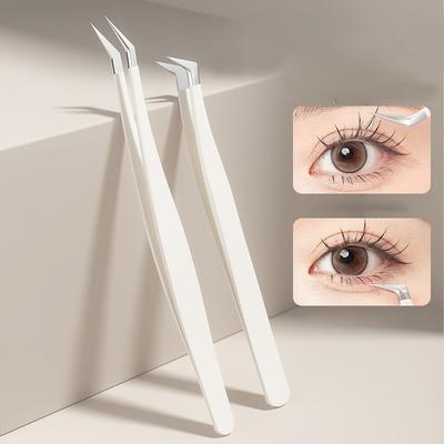 1/4 Pcs Eyelashes Tweezers Stainless Steel Superhard Tweezers High Precision Anti-static Tweezers for Eyelash Extensions
