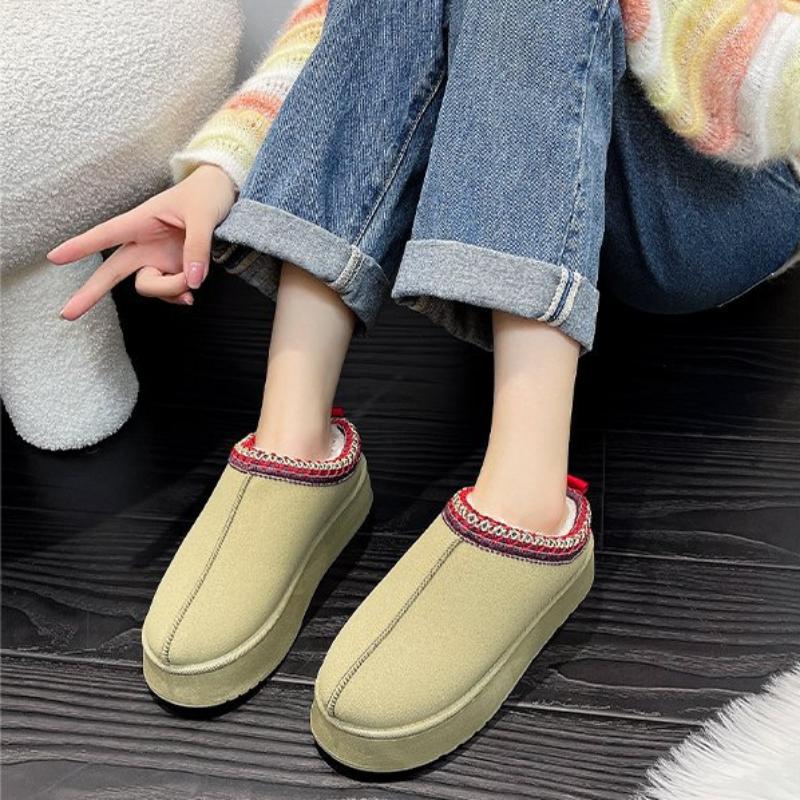Fashion Women's Wool Slippers Warm Platform Wool Slipperswomen Slippers Women Sheepskin Slippers Women Shoes 2024