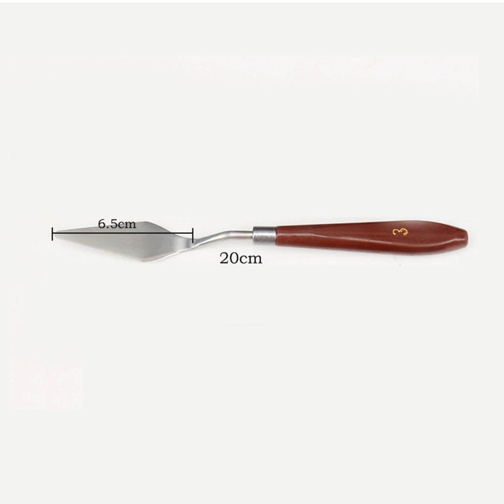 5PCS Wooden Handle Art Painting Scraper Metal Working Head Painting Shovel Tool Pigment Blending