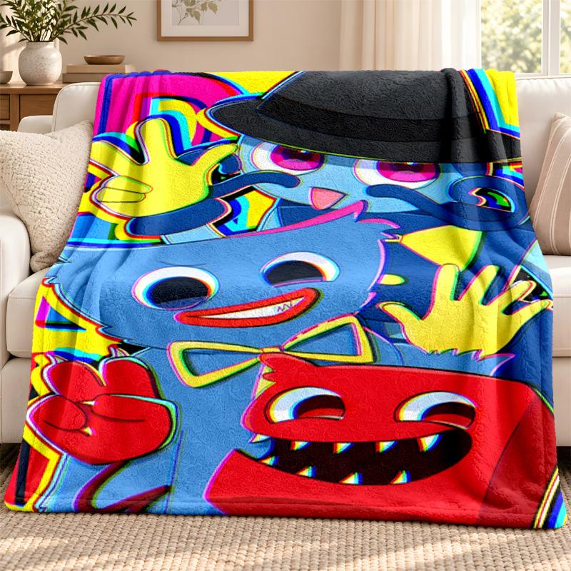 Poppy Playtime blanket Flannel Blanket Soft Cozy Plush Throw for Sofa Bed Lightweight Home Decoration Outdoor camping