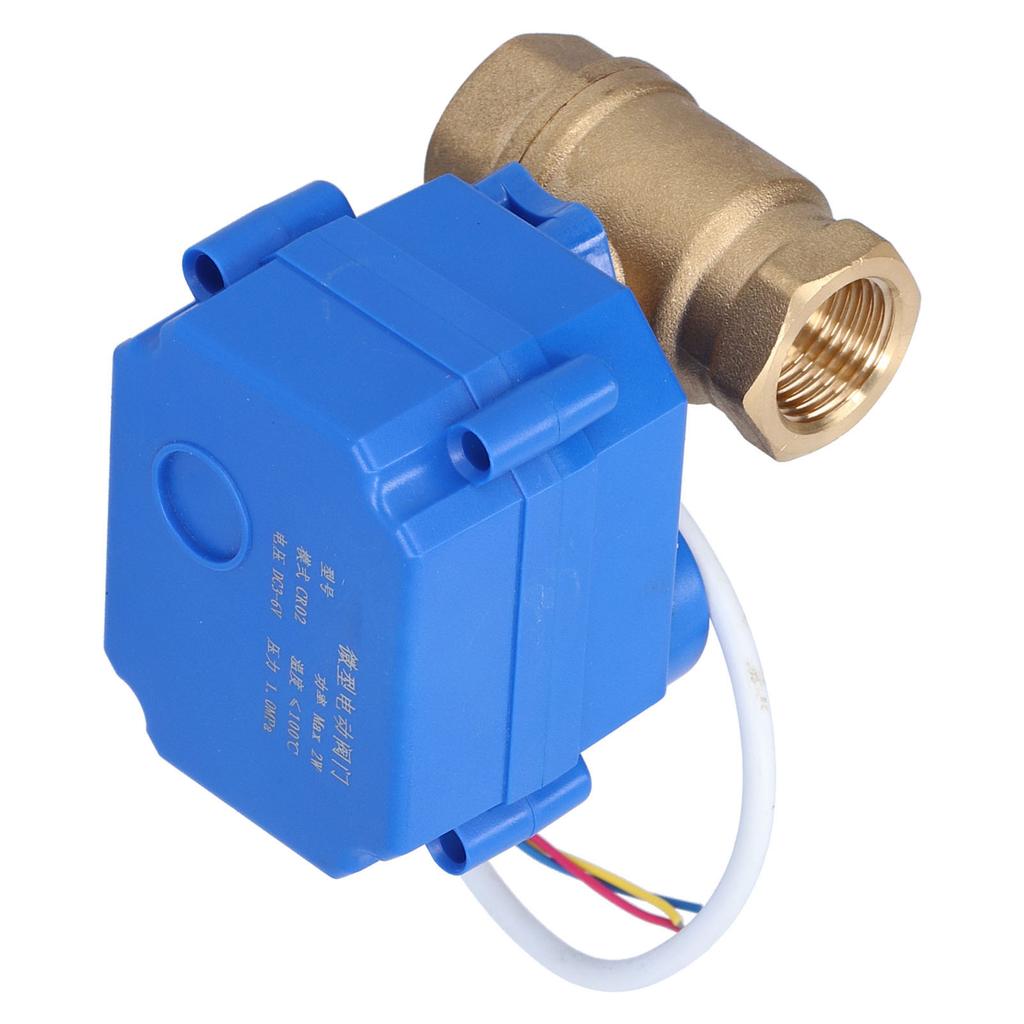 Electric Ball Valve BSP Brass Motorized 3 Wire DC3~6V Through with Switch Indication