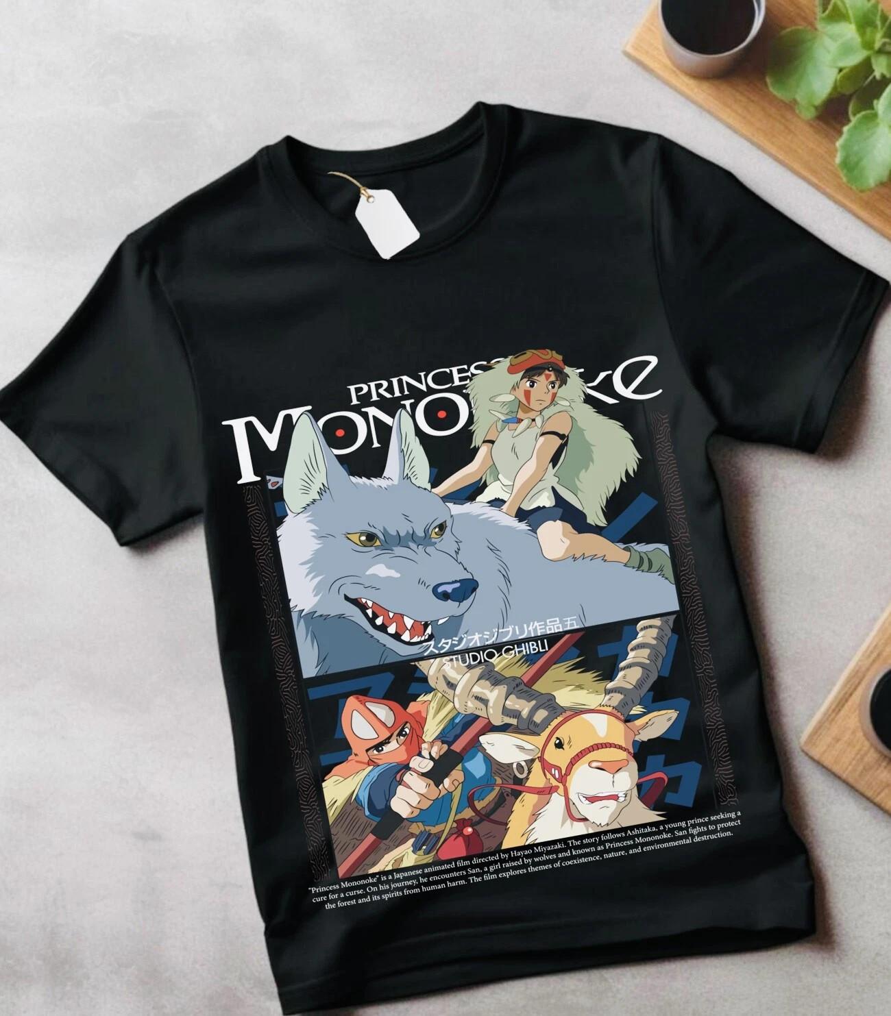 Princess Mononoke anime T Shirt Mens Womens Tees Top, Hayao Miyazaki,Studio Ghibli lot 3XL