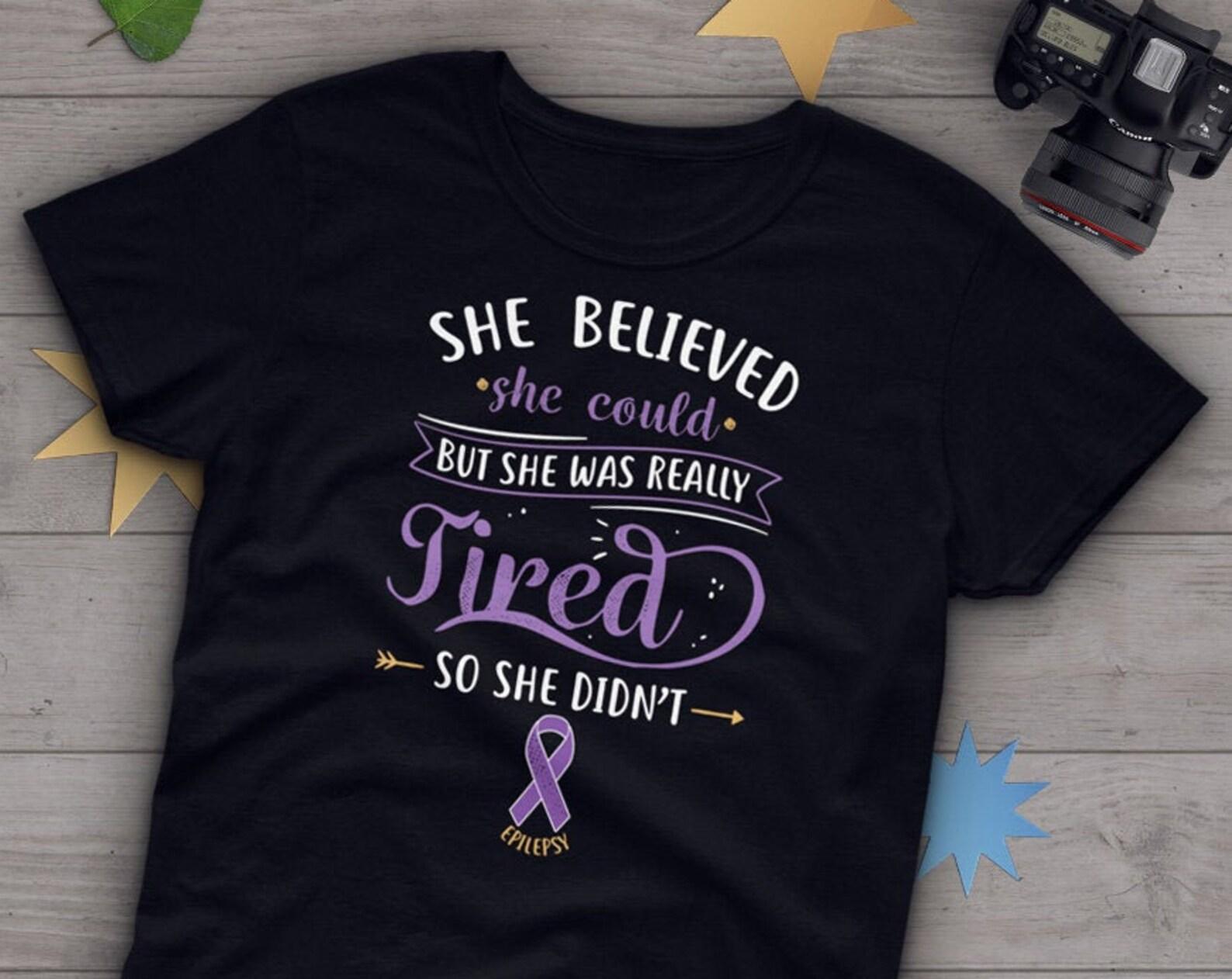 Epilepsy Shirt, , Invisible Chronic Illness T-shirt Gift, Epilepsy Ribbon, Epilepsy Awareness, Spoonie Tee, Spoon Theory, Purple, Funny 130
