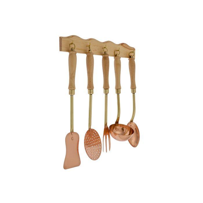 Ustensiles de cuisine, Set de cuisine - Avec support en bois
