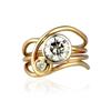 Accessories, Sweet Fashion, Gold Love Heart Knot Water Diamond, Simple Female Ring, Ring